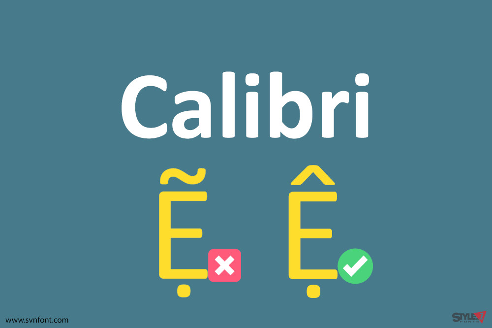 Font Calibri hiển thị trên Word