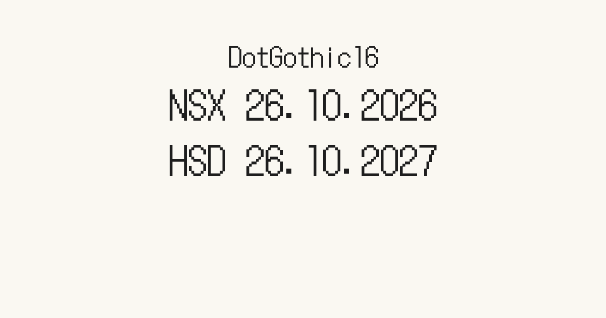 Font DotGothic16, mẫu chữ đóng date dạng chấm tròn