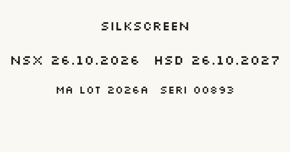 Font Silkscreen, mẫu chữ đóng date ô pixel